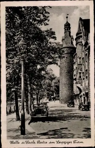 Ak Halle an der Saale, Partie am Leipziger Turm