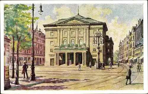 Künstler Ak Baumgärtel, O., Chemnitz in Sachsen, Schauspielhaus