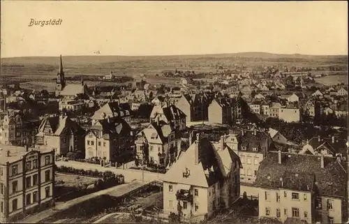 Ak Burgstädt Sachsen, Panorama, Kirche
