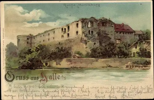 Künstler Litho Halle an der Saale, Ruine Moritzburg