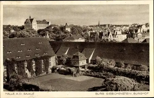 Ak Giebichenstein Halle an der Saale, Burghof