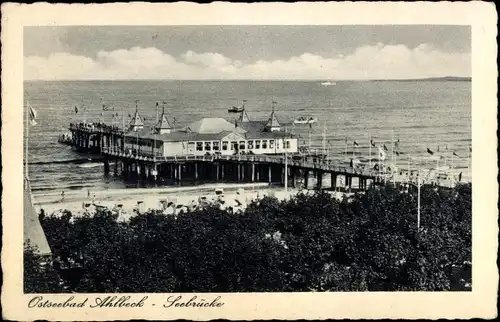 Ak Ostseebad Ahlbeck Heringsdorf auf Usedom, Seebrücke