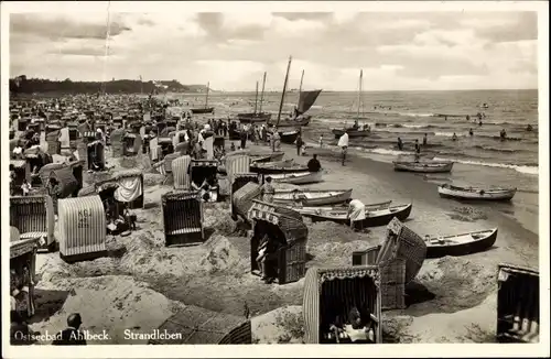 Ak Ostseebad Ahlbeck Heringsdorf auf Usedom, Strandleben