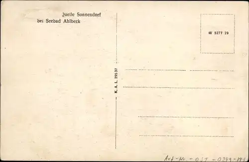 Ak Ostseebad Ahlbeck Heringsdorf auf Usedom, Quelle Sonnendorf, Außenansicht