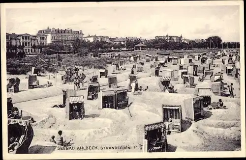 Ak Ostseebad Ahlbeck Heringsdorf auf Usedom, Strandleben, Strandkörbe