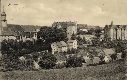 Ak Nossen, Panorama, Kirche