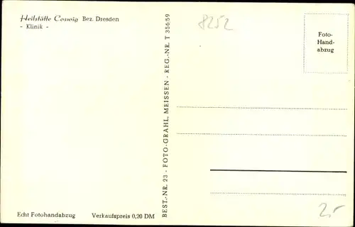 Ak Coswig in Sachsen, Heilstätte, Klinik, Außenansicht, Balkon