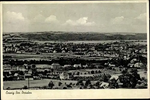 Ak Coswig in Sachsen, Luftaufnahme