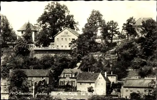 Ak Copitz Pirna in Sachsen, HO Gaststätte Schöne Höhe, Panorama