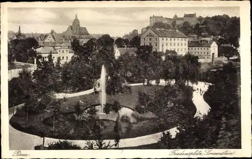 Ak Pirna, Blick auf den Friedensplatz, Sonnenstein