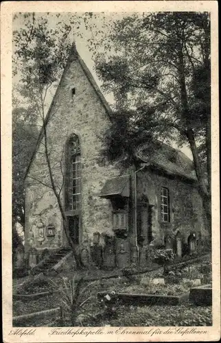 Ak Alsfeld in Hessen, Friedhofskapelle mit Ehrenmal für die Gefallenen