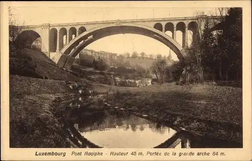 Ak Luxemburg Luxembourg, Pont Adolphe