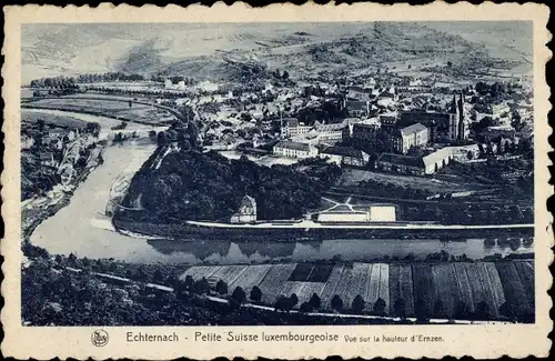 Ak Echternach Luxemburg, Vue de la Hauteur d'Ernzen, Panorama