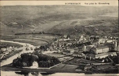 Ak Echternach Luxemburg, Panorama, Vue prise de l'Ernzerberg