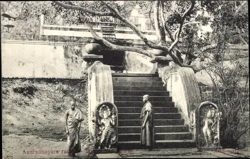 Ak Anuradhapura Sri Lanka, Ruins, Freitreppen, Plastik
