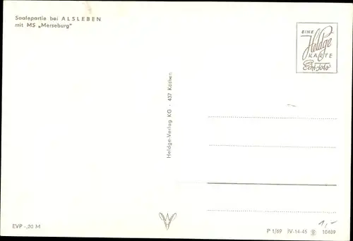 Ak Alsleben an der Saale, Saalepartie mit MS Merseburg