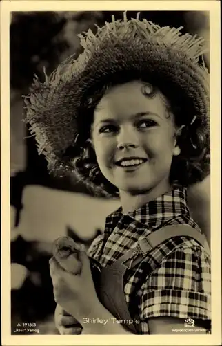 Ak Schauspielerin Shirley Temple, Portrait, Hut