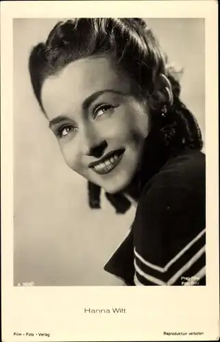 Ak Schauspielerin Hanna Witt, Portrait
