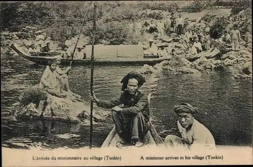 Ak Tonkin Vietnam, A missioner arrives in his village