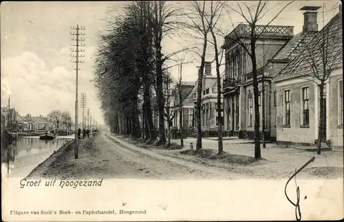 Ak Hoogezand Sappemeer Groningen, Kanal, Straßenpartie