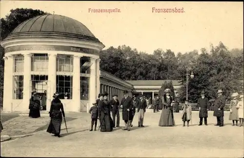 Ak Františkovy Lázně Franzensbad Region Karlsbad, Franzensquelle