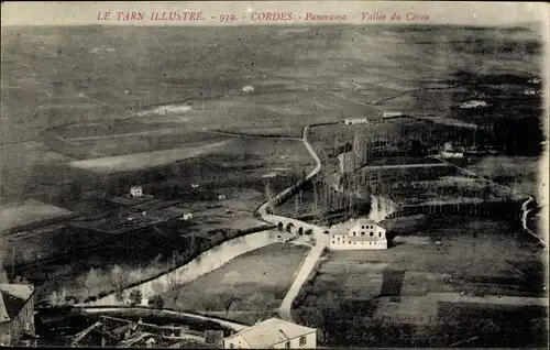 Ak Cordes Tarn, Panorama, Vallee du Cerou