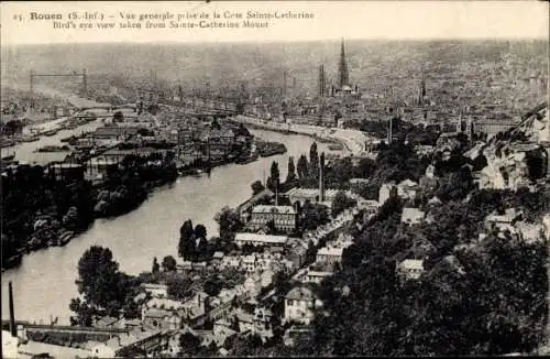 Ak Rouen Seine Maritime, Vue generale prise de la Corte Sainte Catherine