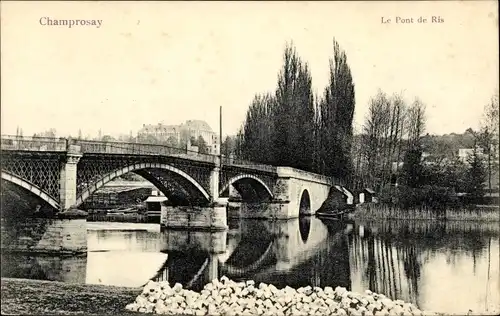 Ak Champrosay Essonne, Le Pont de Ris