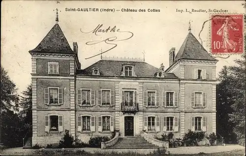 Ak Saint Gaultier Indre, Chateau des Cottes