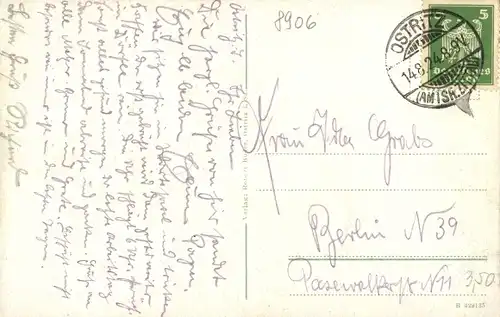 Ak Ostritz in der Oberlausitz, Teilansicht, Kirche