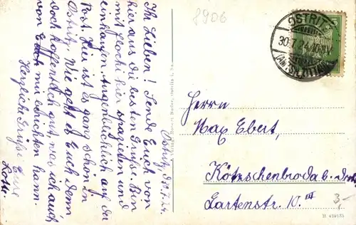 Ak Ostritz in der Oberlausitz, Teilansicht, Kirche