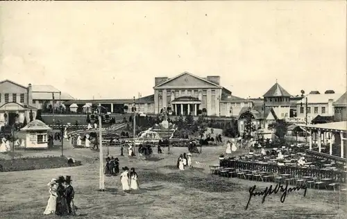 Ak Freiberg im Kreis Mittelsachsen, Erzgebirgsausstellung 1912, Gelände, Besucher