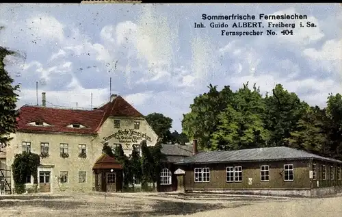 Ak Freiberg in Sachsen, Sommerfrische Fernesiechen, Gasthaus