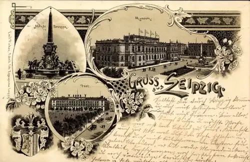 Litho Leipzig in Sachsen, Mendebrunnen, Museum, Post