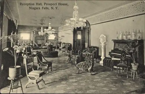 Ak Niagara Falls New York USA, Reception Hall, Prospect House, Piano