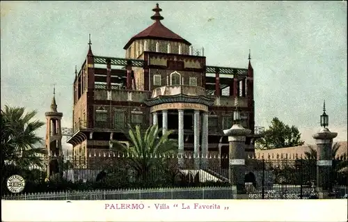 Ak Palermo Sicilia, Blick auf die Villa La Favorita, Außenansicht 
