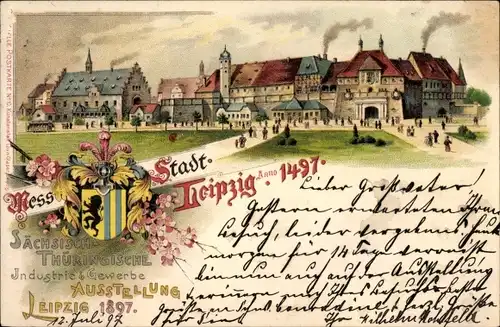 Litho Leipzig in Sachsen, Sächs. Thür. Industrie- und Gewerbeausstellung 1897