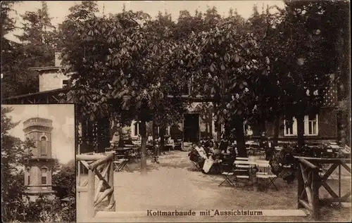 Ak Walddorf Kottmar in der Oberlausitz, Kottmarbaude mit Aussichtsturm, Inh. L. Feurich