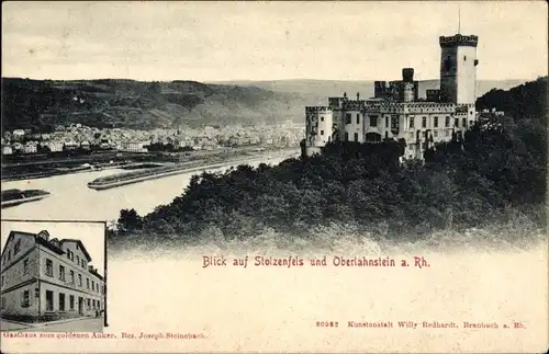 Ak Oberlahnstein im Rhein Lahn Kreis, Stolzenfels, Gasthaus zum goldenen Anker, Bes. Steinebach