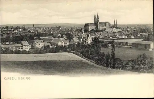 Ak Quedlinburg im Harz, Totalansicht vom Ort