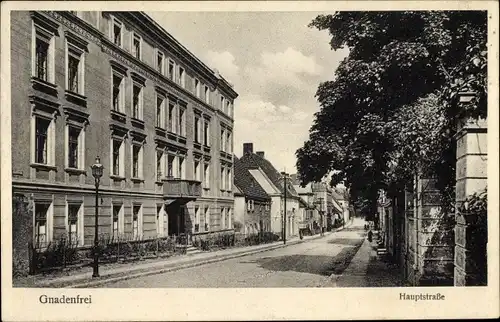 Ak Piława Górna Peilau Gnadenfrei Schlesien, Hauptstraße, Straßenpartie