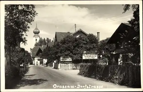 Foto Ak Grassau Oberbayern, Dorfstraße, Reparatur Werkstätte, Gasthof Weißbräu