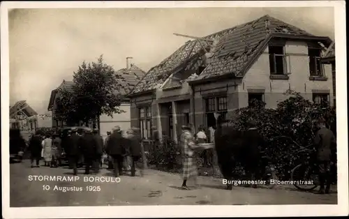 Ak Borculo Gelderland, Stormramp 1925, Burgemeester Bloemerstraat