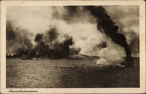 Ak Deutsche Kriegsschiffe, Torpedobootsmanöver