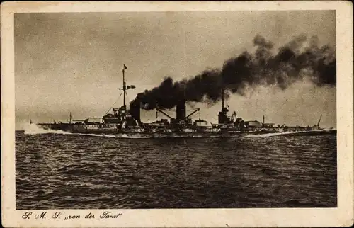 Ak Deutsches Kriegsschiff, SMS Von der Tann, Großer Kreuzer, Kaiserliche Marine