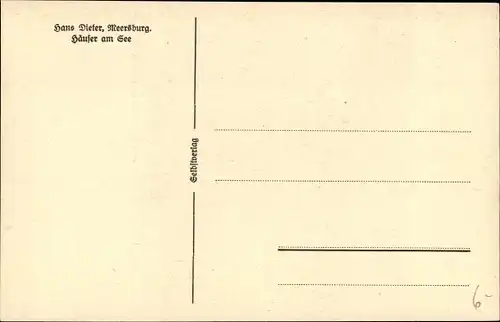 Künstler Ak Dieter, Hans, Meersburg am Bodensee, Häuser am See