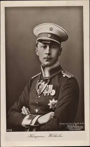 Ak Kronprinz Wilhelm von Preußen in Uniform, Portrait, Orden