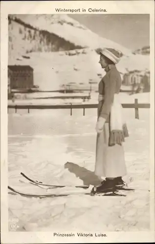 Ak Celerina Schlarigna Kanton Graubünden, Prinzessin Victoria Luise von Preußen, Ski