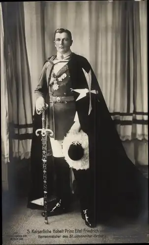 Ak Eitel Friedrich Prinz von Preussen, Herrenmeister des St. Johanniter Ordens, Portrait