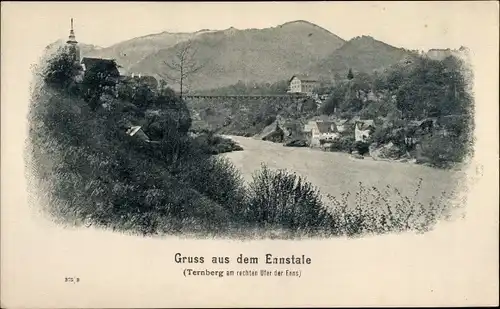 Ak Ternberg in Oberösterreich, Teilansicht mit Enns